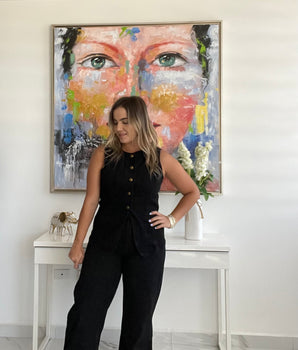 Carlota Black Denim Set