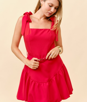 Scarlet Bubble Mini Dress