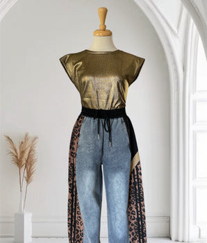 Monic Top Metallic Gold