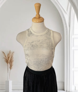 Yari White &amp; Silver Top