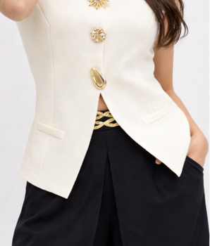 Adri Beige Statement Vest