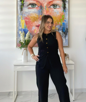 Carlota Black Denim Set