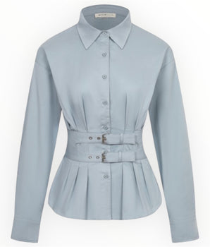 Light Blue Belted Blouse